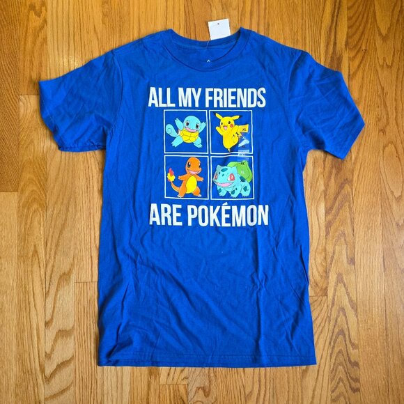 POKEMON Boy's T-Shirt | XL | Starter Pikachu, Bulbasaur, Charmander Squirtle NEW - Picture 1 of 4